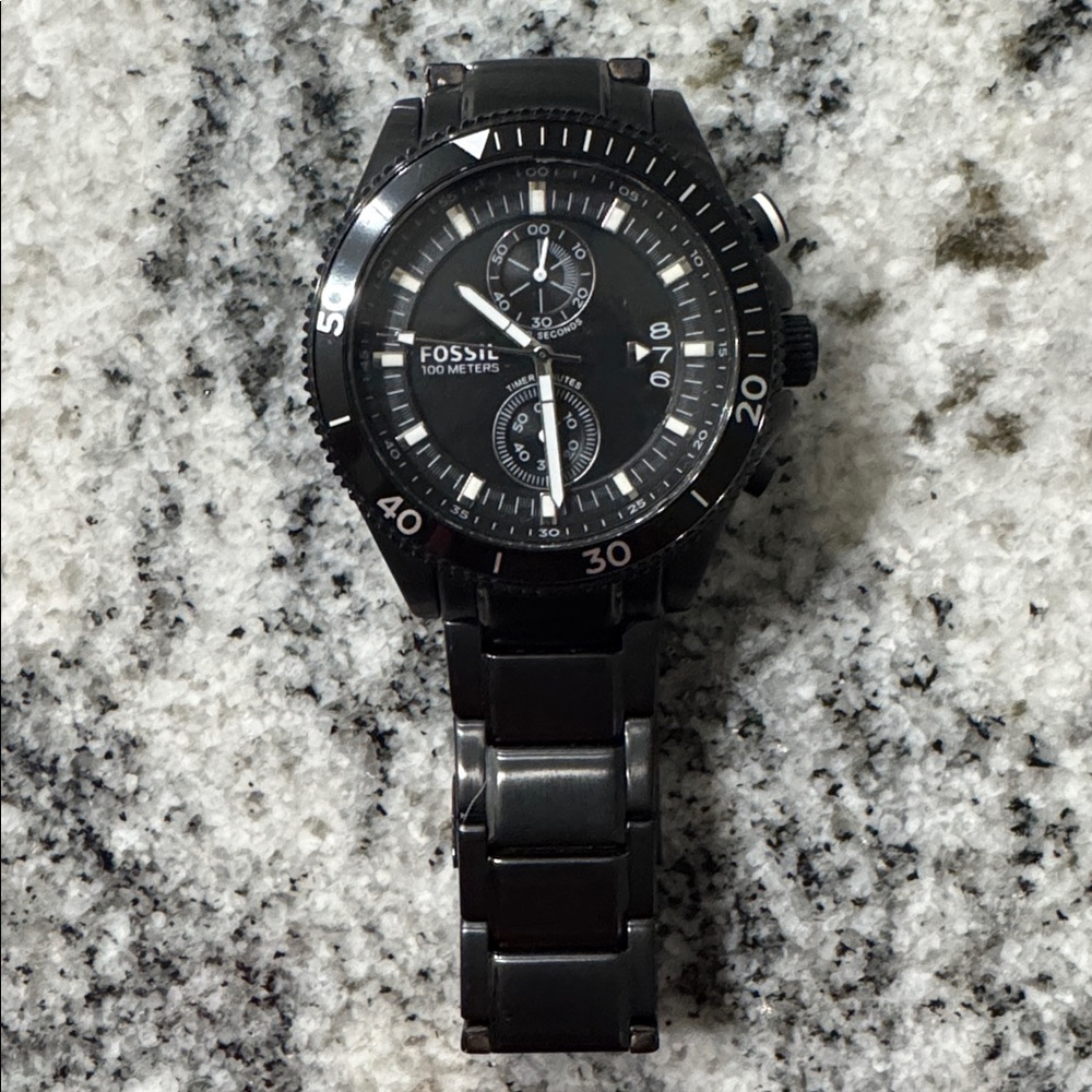 Fossil Black Chronograph Watch